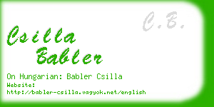 csilla babler business card